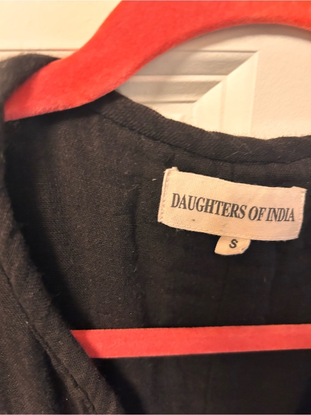 Daughters of India Black V-Neck Tiered Midi Dress - Picture 3 of 3
